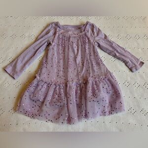 Carter's Lavender Long-Sleeve Tulle Star Dress